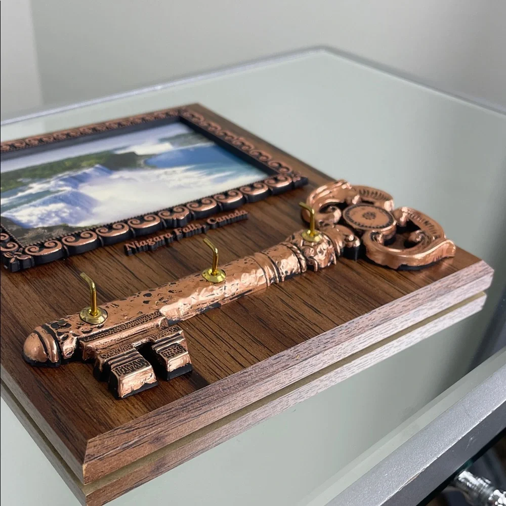 Custom Made Copper and Brown Decorative Key Holder with Niagara Falls Image